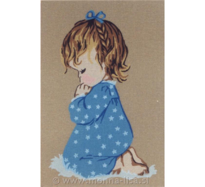 Gobelin s prejcami 30x22cm - punčka