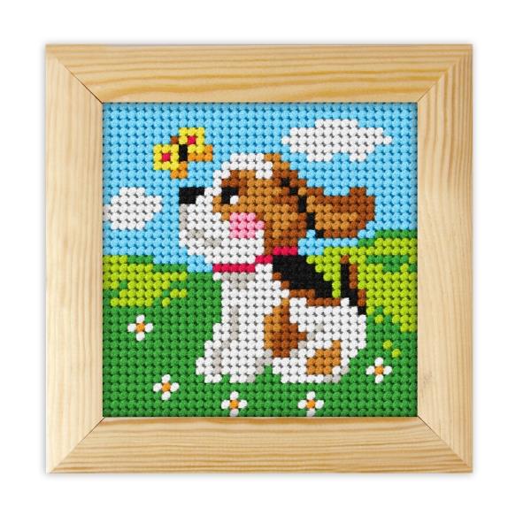 Gobelin z okvirjem in prejico 11x11cm