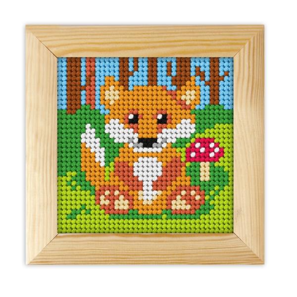 Gobelin z okvirjem in prejico 11x11cm