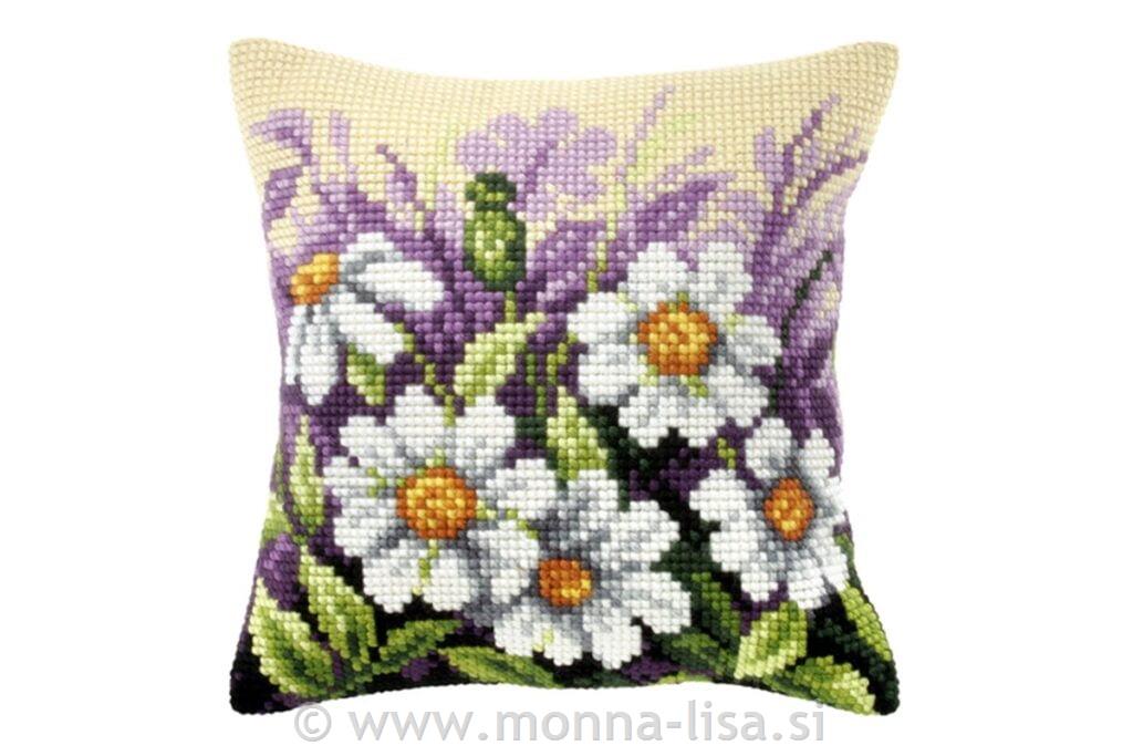 Blazina za vezenje 40x40cm - marjetice