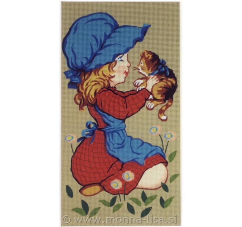 Gobelin s prejicami 45x24cm-punčka