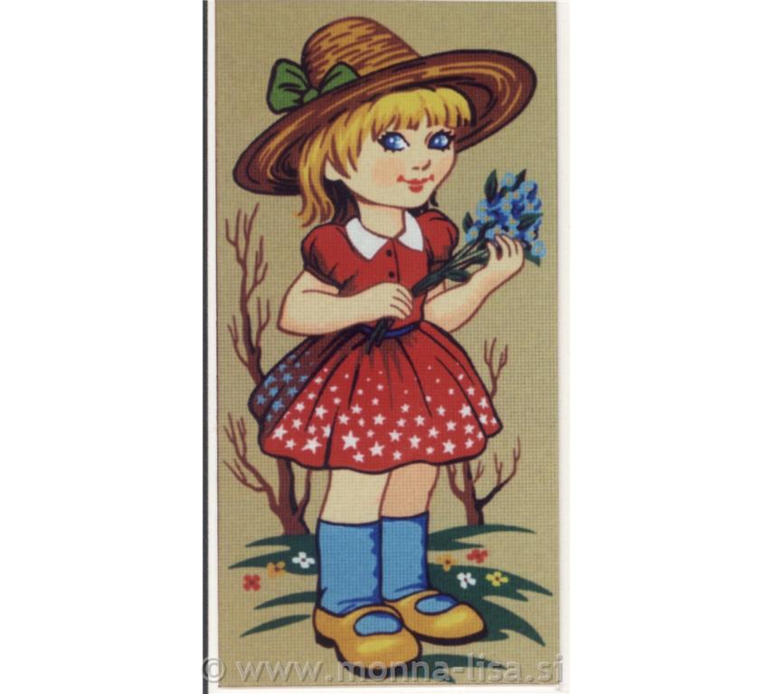Gobelin s prejicami 48x24cm-punčka