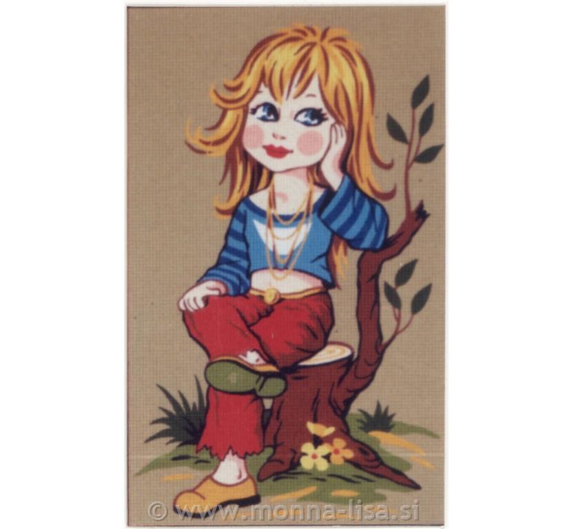 Gobelin s prejicami 39x24cm-punčka
