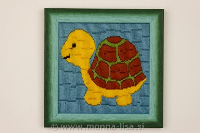 Gobelin s prejicami 15x15cm dolgi vbod