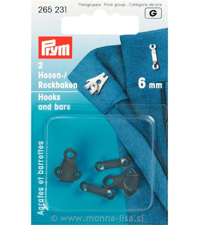 *Zapon.za hlače-jeklo 6mm/črni-2kosa