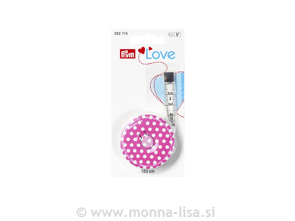 Meter na patent Love roza 150cm