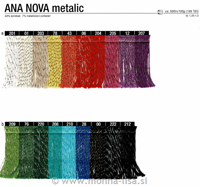 Bombaž Ana 16 nova metalic 100g