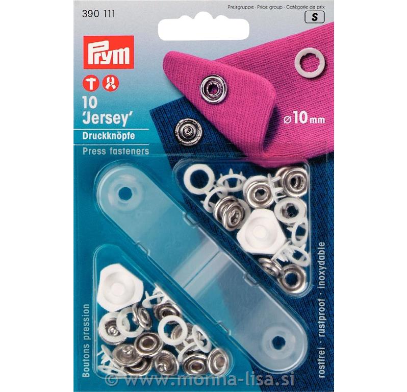 Prit.JERSEY-obroč 10mm/beli - 10 kos