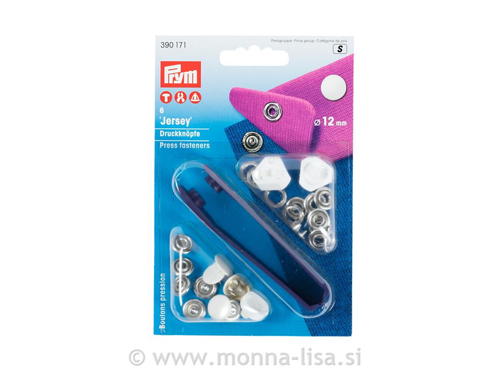 Priti.JERSEY-polni 12mm/beli - 6 kosov