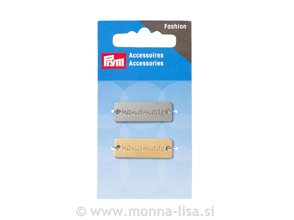 Etiketa Handmade -srebrna, zlata 2 kos
