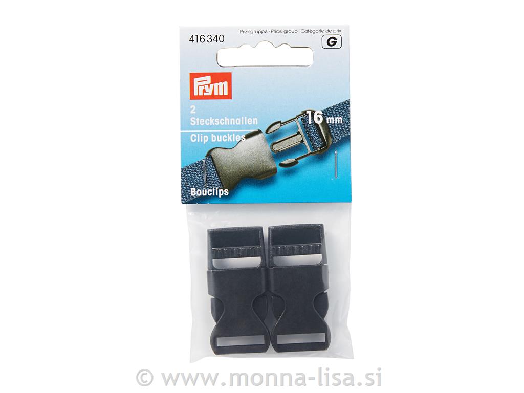Zaponka za nahrbtnike.16mm/črna - 2 kos