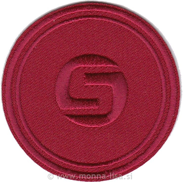 Našitek - krog S rdeč