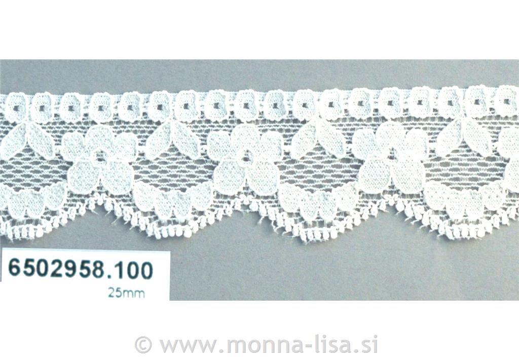 Čipka elastična 25mm/ 25m