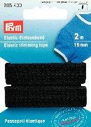 Obrobni elastični trak 15mm/2m - črn
