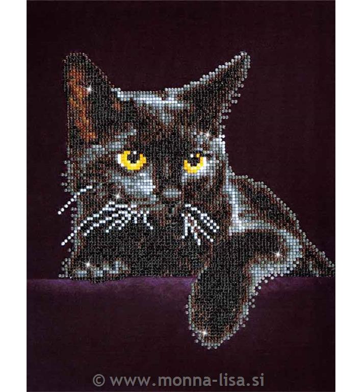 Diamond dotz - črna mačka 27,9x35,5cm