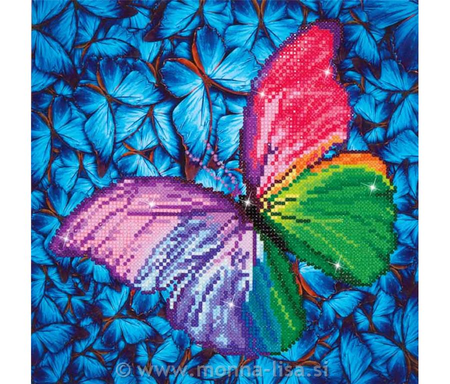 Diamond dotz - metulj roza 30,50x30,50cm