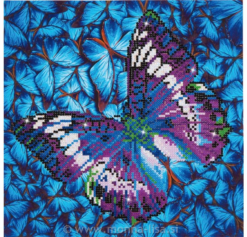 Diamond dotz - metulj lila 30,5x30,5cm
