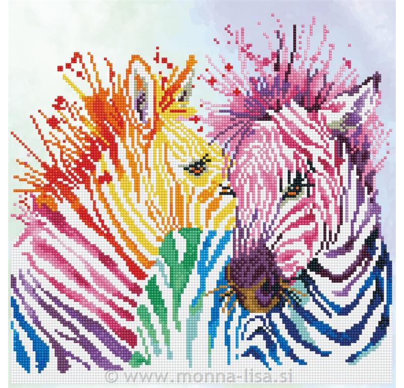Diamond dotz - zebra 40x40cm