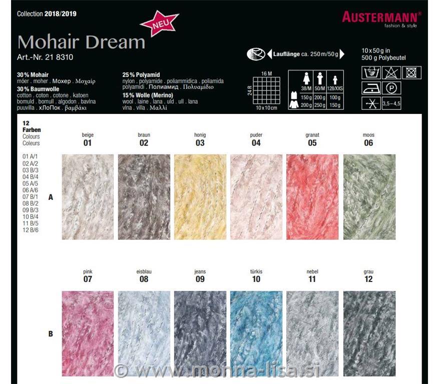 Mohair Dream - preja za pletenje 50g