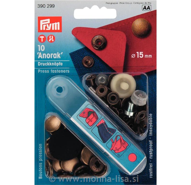 Pritiskači ANORAK 15mm - različne barve