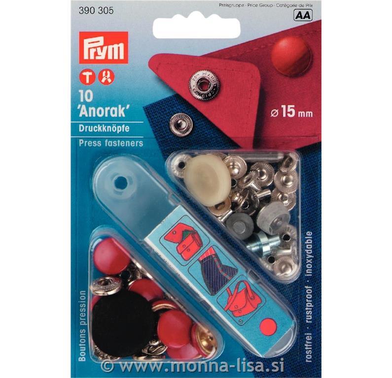 Pritiskači ANORAK 15mm - različne barve