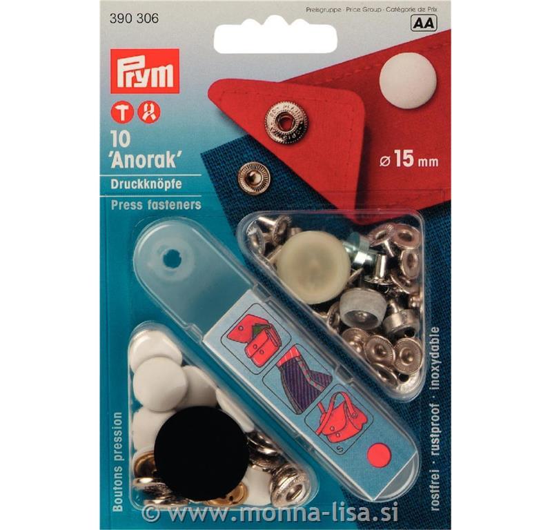 Pritiskači ANORAK 15mm - različne barve