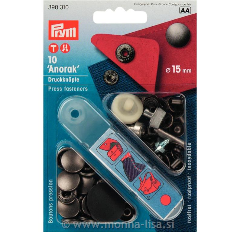Pritiskači ANORAK 15mm - različne barve