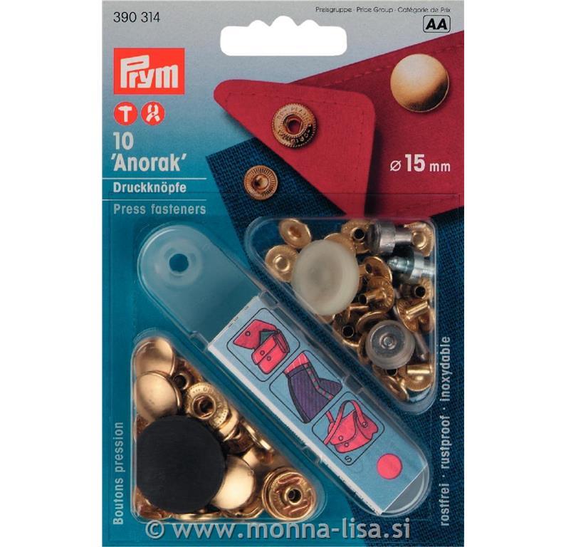 Pritiskači ANORAK 15mm - različne barve