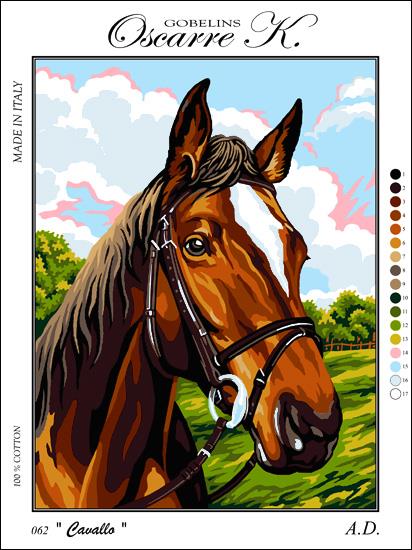 Gobelin s prejicami 49x37 cm - Konj