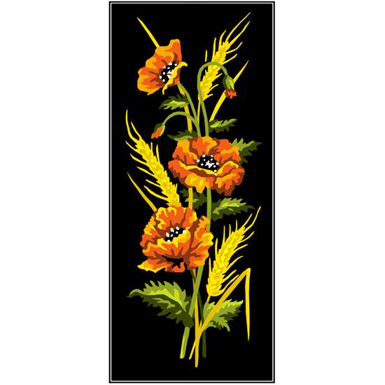 Gobelin s prejicami 22x51 cm črn stramin