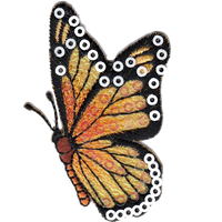 Našitek - oranžen metulj