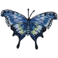 Našitek - moder metulj